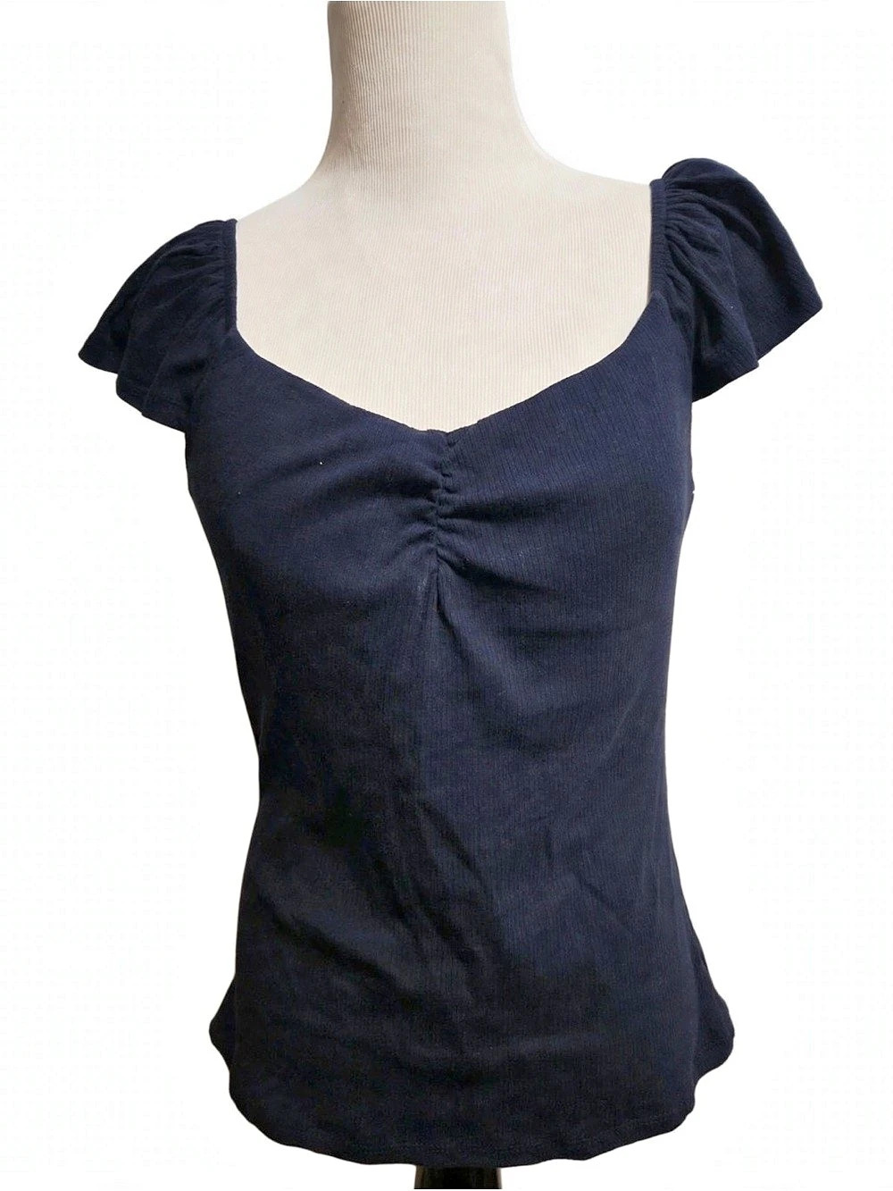 OGL Women's Puff Sleeve Top in Blue Size XL